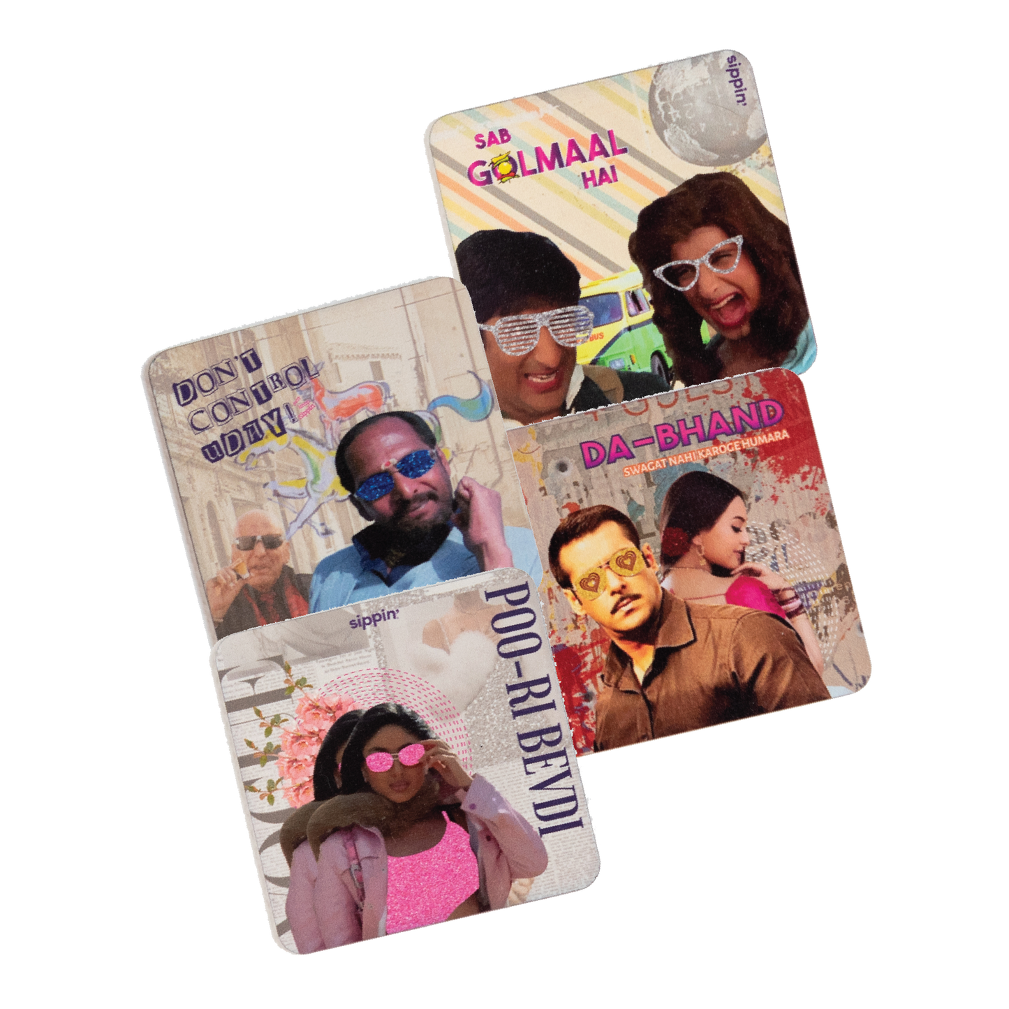 Punny Bollywood Coaster Set