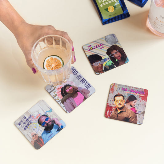 Punny Bollywood Coaster Set