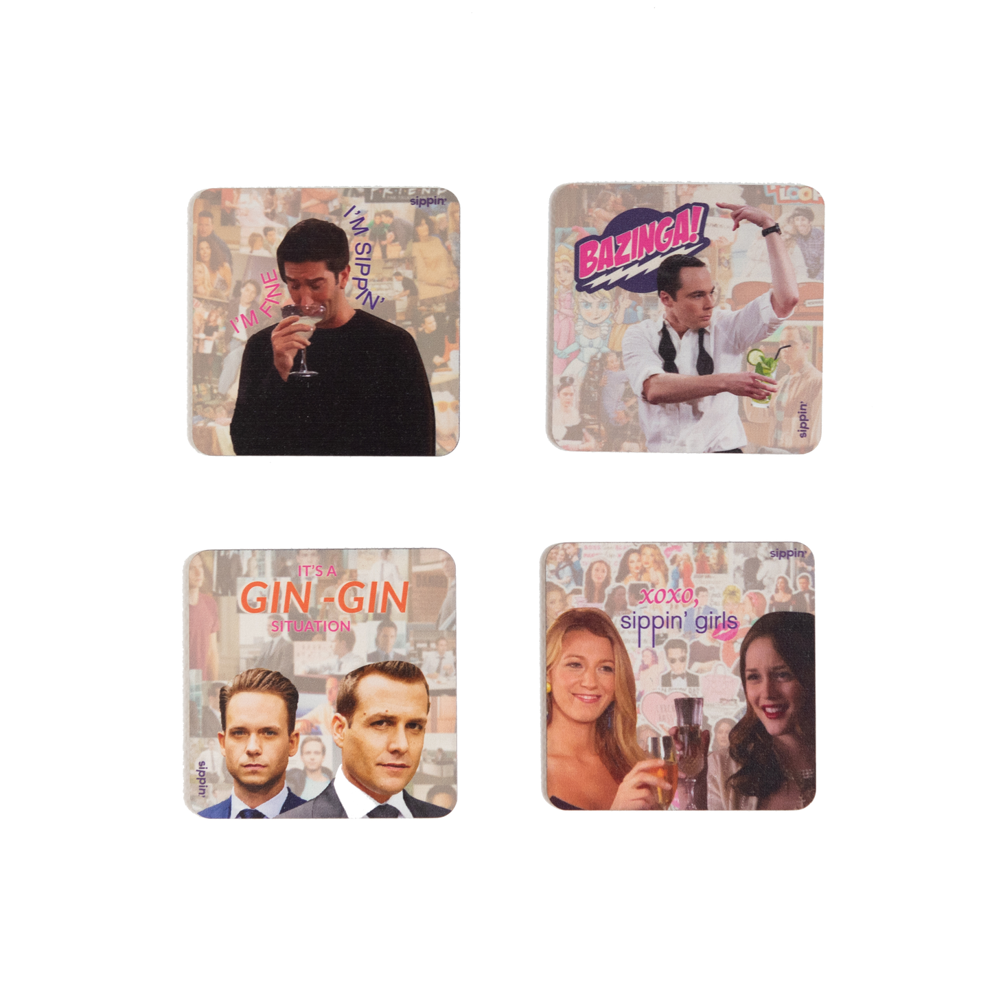 Punny Hollywood Coaster Set