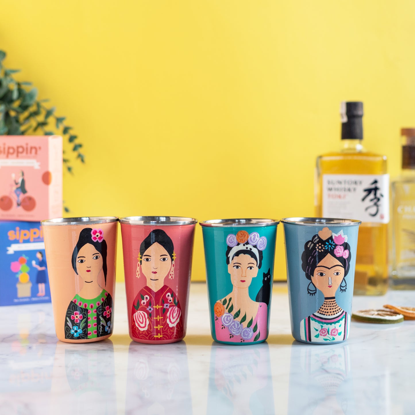 Handpainted Tumbler Set